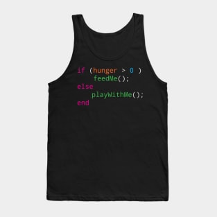 Programmer source code hungry or playing Tank Top